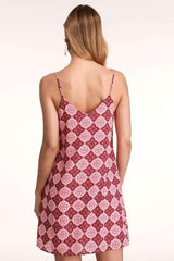 Fashion Print Backless Vest Shift Dresses