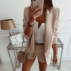 Simple Casual Pure Lapel Long sleeve Blazer