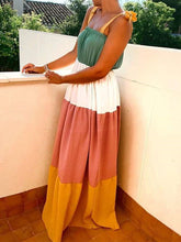 Casual Gored Vest One shoulder Maxi Skater Dresses