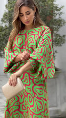 Loose Plus Size Printed Long Sleeve Top & Long Skirt Set Maxi Dresses