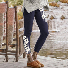 Printed based thin women's long pants