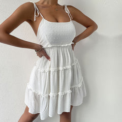 Square neck Halter Women Plain Sexy Skater Dresses