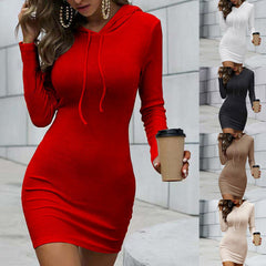 Sexy women olain long sleeve plain bodycon dresses