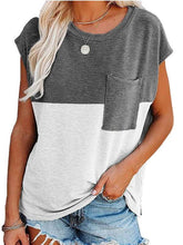 Casual Loose Gored Pocket Round neck Short sleeve T-Shirts