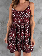 Round neck halter women printed sleeveless skater dresses