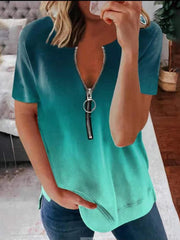Short Sleeve V Neck Shift Shirts & Tops