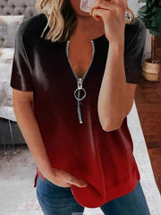 Short Sleeve V Neck Shift Shirts & Tops
