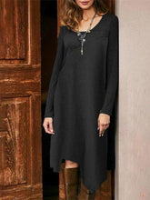 Crew Neck Casual Plain Dresses