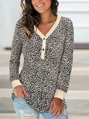 V Neck Sheath Long Sleeve Shirts & Tops