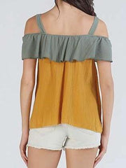 Off shoulder Falbala Vest T-Shirts