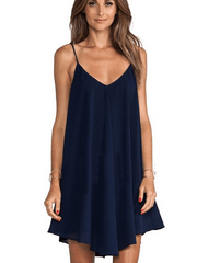 Fashion Backless Vest Shift Dresses