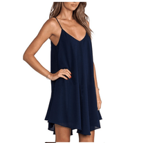 Fashion Backless Vest Shift Dresses