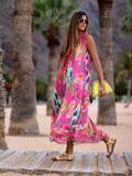 Bohemia Floral Halterneck Maxi Dress