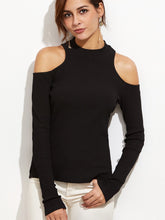 Off Shoulder Long Sleeve Slim T-Shirts