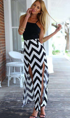 Sexy Ripple Vent Vest Maxi Dresses