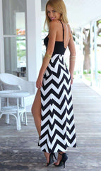 Sexy Ripple Vent Vest Maxi Dresses