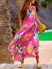 Bohemia Floral Halterneck Maxi Dress