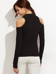Off Shoulder Long Sleeve Slim T-Shirts