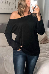 Dew Shoulder Long Sleeve T Shirts