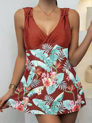 V neck sexy printed women bikini swimsuits