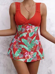 V neck sexy printed women bikini swimsuits