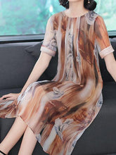 Women Elegant Printed Vintage Shift Dress