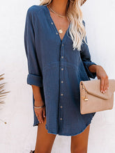 Work Daily Solid Patchwork V Neck A Line Dresses Shift Dresses