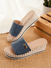 Woman Resort Hemp Rope Sole Wedge Sandals