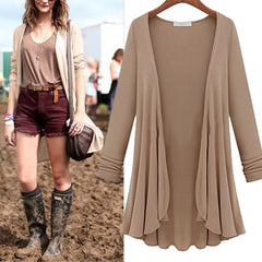 Women's Big Size Cotton Cardigan Sweater Coat