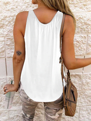 Women's Tank Tops Solid Chest Crossover Sleeveless Tank Top