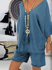 Casual Cotton-Blend Half Sleeve Suits Shirts and Pants