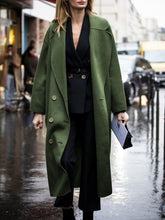 Elegant Lapel Solid Long Sleeve Outerwear