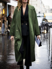 Elegant Lapel Solid Long Sleeve Outerwear