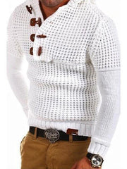 Men's long-sleeved horn button oblique button bottoming shirt