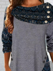 Loosen Boho Cotton Blends Shirts & Tops