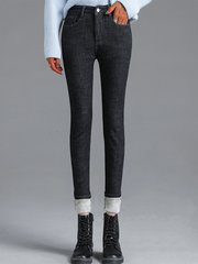 Casual Denim Solid Pants