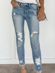 Women denim Sanding Long Pants