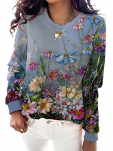 Plus size Floral Long Sleeve Shirts & Tops