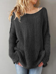 Loose Solid Color Knitting Sweater Tops