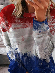Loosen Flag Crew Neck Sweatshirts