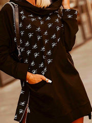 Cotton Blends women printed sweatshirts