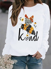 Crew Neck Long Sleeve Printed Casual Sweatshirt