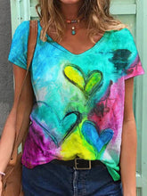 Love Print Casual Short Sleeve Shirts & Tops