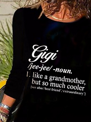 Casual Letter Printed Women T-Shirts Tops