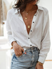 Casual Shirt Collar Long Sleeve Shirts & Tops