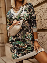 Casual Floral V neck Shift Dresses