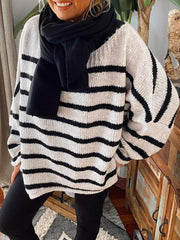 Vintage Long Sleeve Stripes Sweater