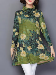 Blue Elegant Floral Casual Dress