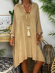 Loose Women Shift Long Sleeve Crew Neck Dresses