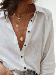 Casual Shirt Collar Long Sleeve Shirts & Tops